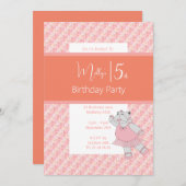 イリュシマバレリナヒッポフローラピーチ5th誕生日 招待状 (正面/裏面)