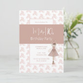 イリュシマバレリナピンクフェアリー10誕生日 招待状 (スタンド正面)