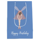 イリュシマバレリナフェアリーブルーウィズ文字 ミディアムペーパーバッグ (裏面)