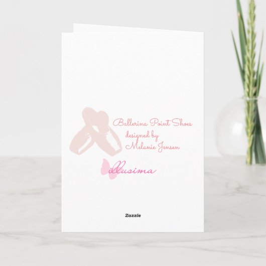 イリュシマバレリナポイントシューズパープル誕生日 カード (裏面)