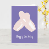 イリュシマバレリナポイントシューズパープル誕生日 カード (黄色い花)