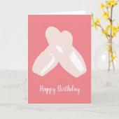 イリュシマバレリナポイントシューズピーチ誕生日 カード (黄色い花)