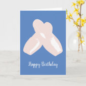 イリュシマバレリナポイントシューズブルー誕生日カード カード (黄色い花)