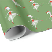 イリュシマバレリナマウスクリスマスグリーン ラッピングペーパー (ロールコーナー)