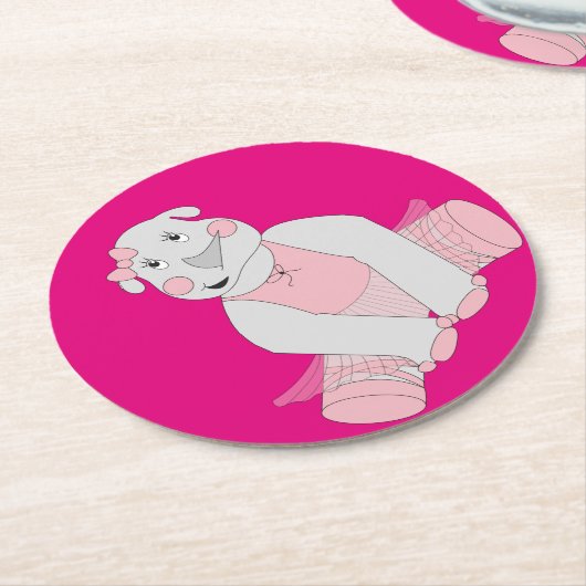 イリュシマバレリナRhino ラウンドペーパーコースター (アングル)