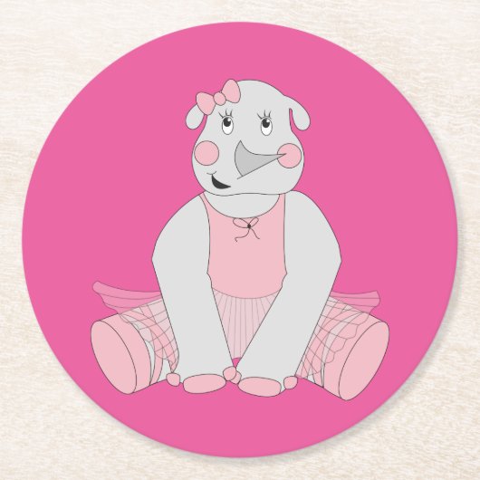 イリュシマバレリナRhino ラウンドペーパーコースター (正面)