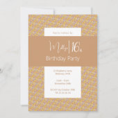 イリュシマパープルイエロー花模様ティーンズティーン16誕生日 招待状 (正面)