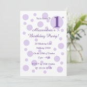 イリュシマパープルスポットアンドドットガールズ誕生日 招待状 (スタンド正面)