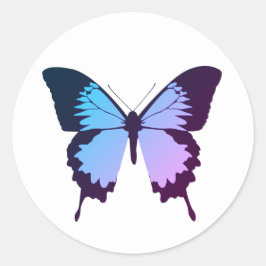イリュシマパープルブルーグラディエント蝶ホワイト ラウンドシール