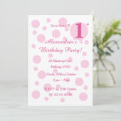 イリュシマピンクスポットアンドドットガールズ誕生日 招待状 (スタンド正面)