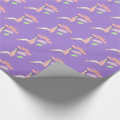 イリュシマフェアリーアンダーフラワーパープルラッピング紙 ラッピングペーパー (角)