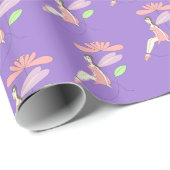 イリュシマフェアリーアンダーフラワーパープルラッピング紙 ラッピングペーパー (ロールコーナー)