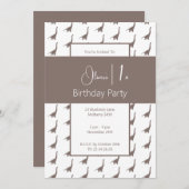 イリュシマブラウンロングネック恐竜1st誕生日 招待状 (正面/裏面)