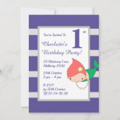 イリュシママーメイドパープルガールズバースデーパーティー 招待状 (正面)