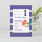 イリュシママーメイドパープルガールズバースデーパーティー 招待状 (スタンド正面)