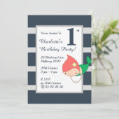 イリュシママーメイドブルーストリッピー女の子の誕生日パーティー 招待状 (スタンド正面)