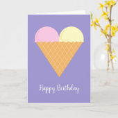 イリュシマラブハートアイスクリームライトパープル カード (黄色い花)