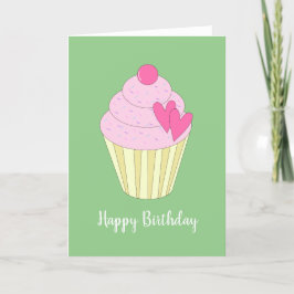 イリュシマラブハートカップケーキグリーンカード カード