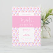 イリュシマレインボーカップケーキ1st誕生日パーティー 招待状 (スタンド正面)