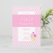 イリュシマレインボーカップケーキ1st誕生日パーティー 招待状 (スタンド正面)