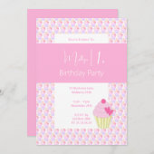 イリュシマレインボーカップケーキ1st誕生日パーティー 招待状 (正面/裏面)