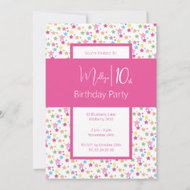 イリュシマレインボースターズガールズ10誕生日 招待状