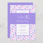 イリュシマレインボースターズパープルガールズ10誕生日 招待状 (正面/裏面)