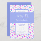 イリュシマレインボースターズブルーガールズ10誕生日 招待状 (正面/裏面)