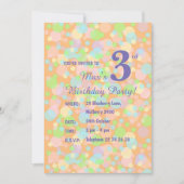 イリュシマレインボーパステルドットボーイズオレンジ誕生日 招待状 (正面)