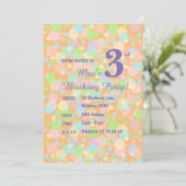 イリュシマレインボーパステルドットボーイズオレンジ誕生日 招待状 (スタンド正面)