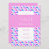 イリュシマレインボーラブハートピンク1st誕生日 招待状 (正面/裏面)