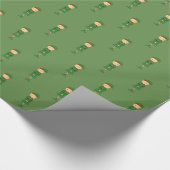 イリュシマ小妖精や小人ガールクリスマスグリーン ラッピングペーパー (角)