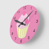 イリュシマ飾クケーキ ラウンド壁時計 (傾斜)