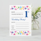 イリュミマ トライアングル、ダークブルー バック、純正 招待状 (スタンド正面)