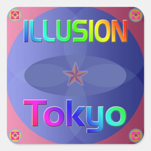 「イリュージョン東京」ステッカー! スクエアシール (正面)
