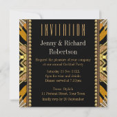 イリュージョン アートデコ ブラック ゴールド ディナー パーティー 招待状 (裏面)