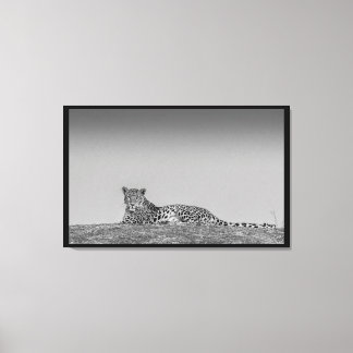 イリュージョンLeopard Black & White Canvasウォールアート キャンバスプリント