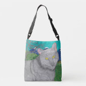 イリーナ山のBaldyのバッグの猫そして眺め クロスボディバッグ (裏面)