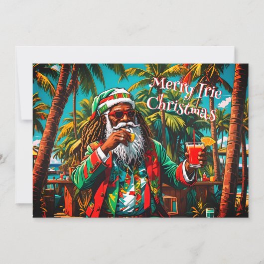 イリーメリーレゲエサンタホリデークリスマスカード シーズンカード (正面)