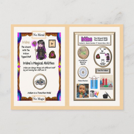 イリdna – イリジウム取引カード ポストカード (裏面)