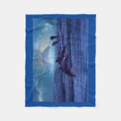 イルカおもしろい遊と フリースブランケット (正面)