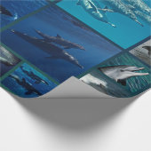 イルカおよびクジラのコラージュ ラッピングペーパー (角)