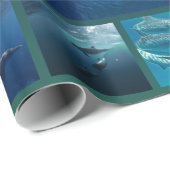 イルカおよびクジラのコラージュ ラッピングペーパー (ロールコーナー)