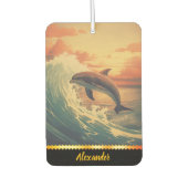 イルカがカラフル海波の間を飛び交う カーエアーフレッシュナー (正面)