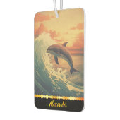 イルカがカラフル海波の間を飛び交う カーエアーフレッシュナー (左)