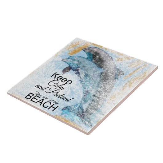 イルカがビーチ タイル (側面)