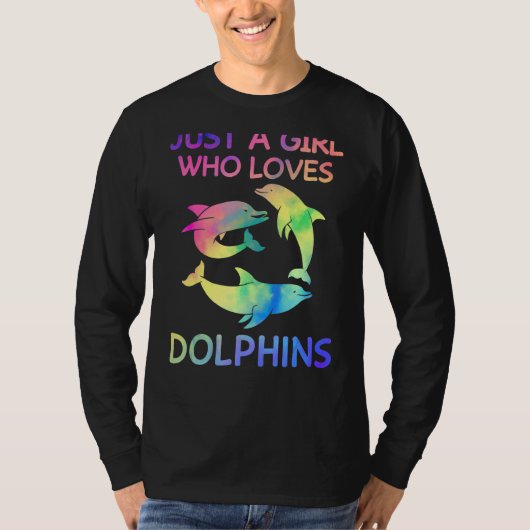 イルカが大好きな女おもしろいの子 Tシャツ (正面)