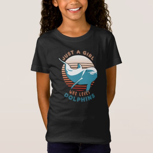 イルカが大好きな女の子 Tシャツ (正面)
