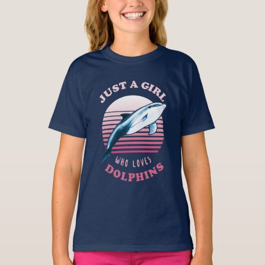 イルカが大好きな女の子 Tシャツ (正面)