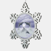 イルカが大好き スノーフレークピューターオーナメント (右)